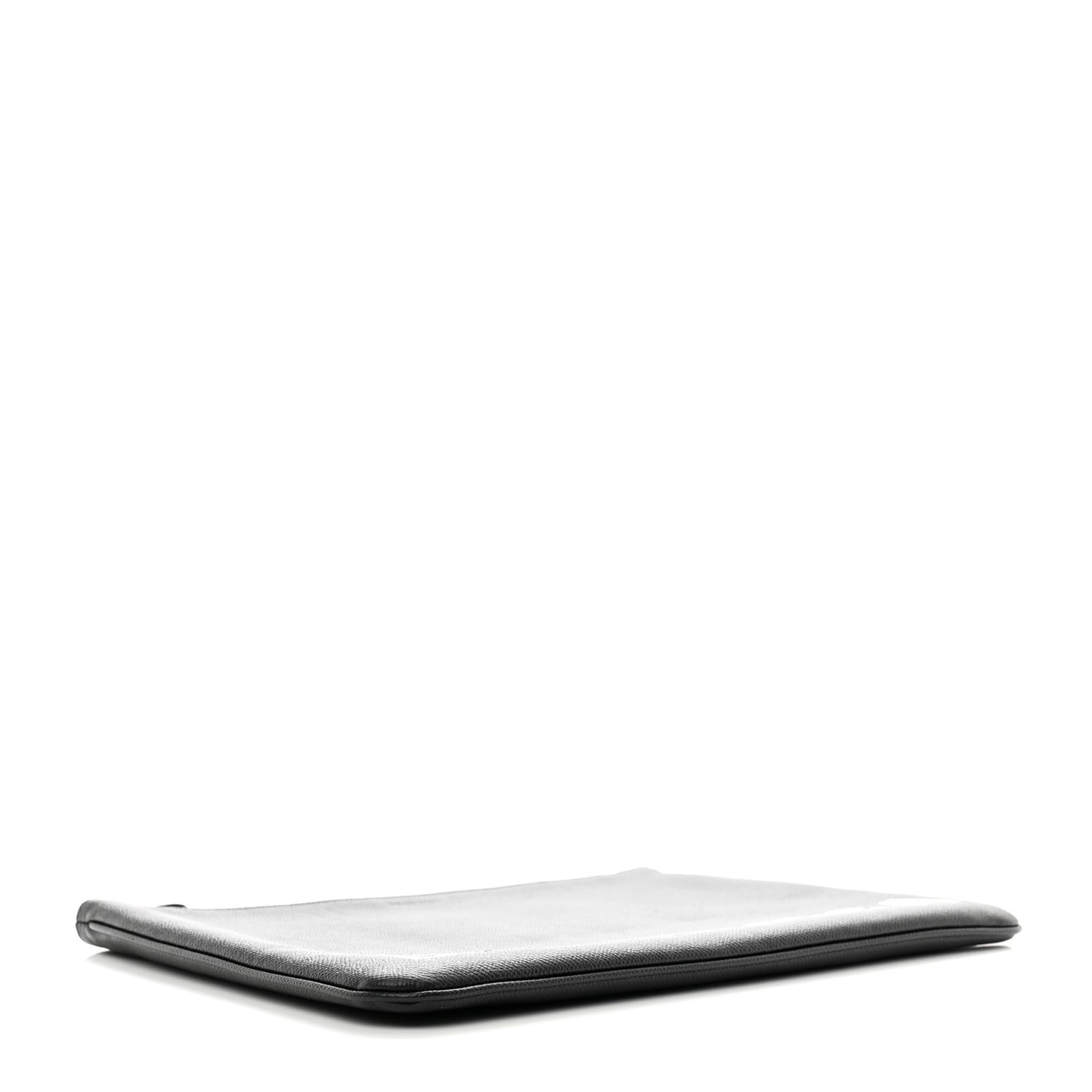 Grained Calfskin Large Ville Zip Pouch Black