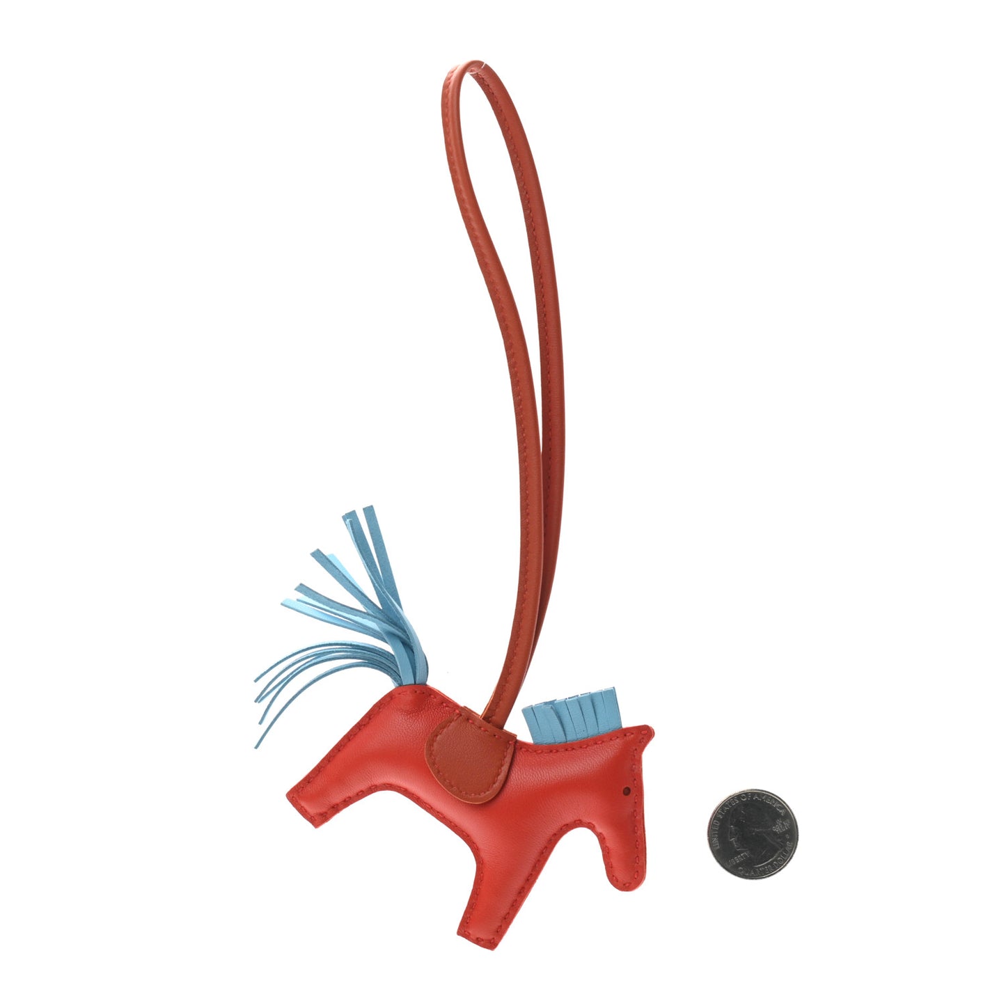 Milo Lambskin Grigri Rodeo Horse Bag Charm PM Capucine Celeste Cornaline
