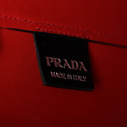 Prada Saffiano Cuir Shopping Tote Black Fuoco 7 of 17