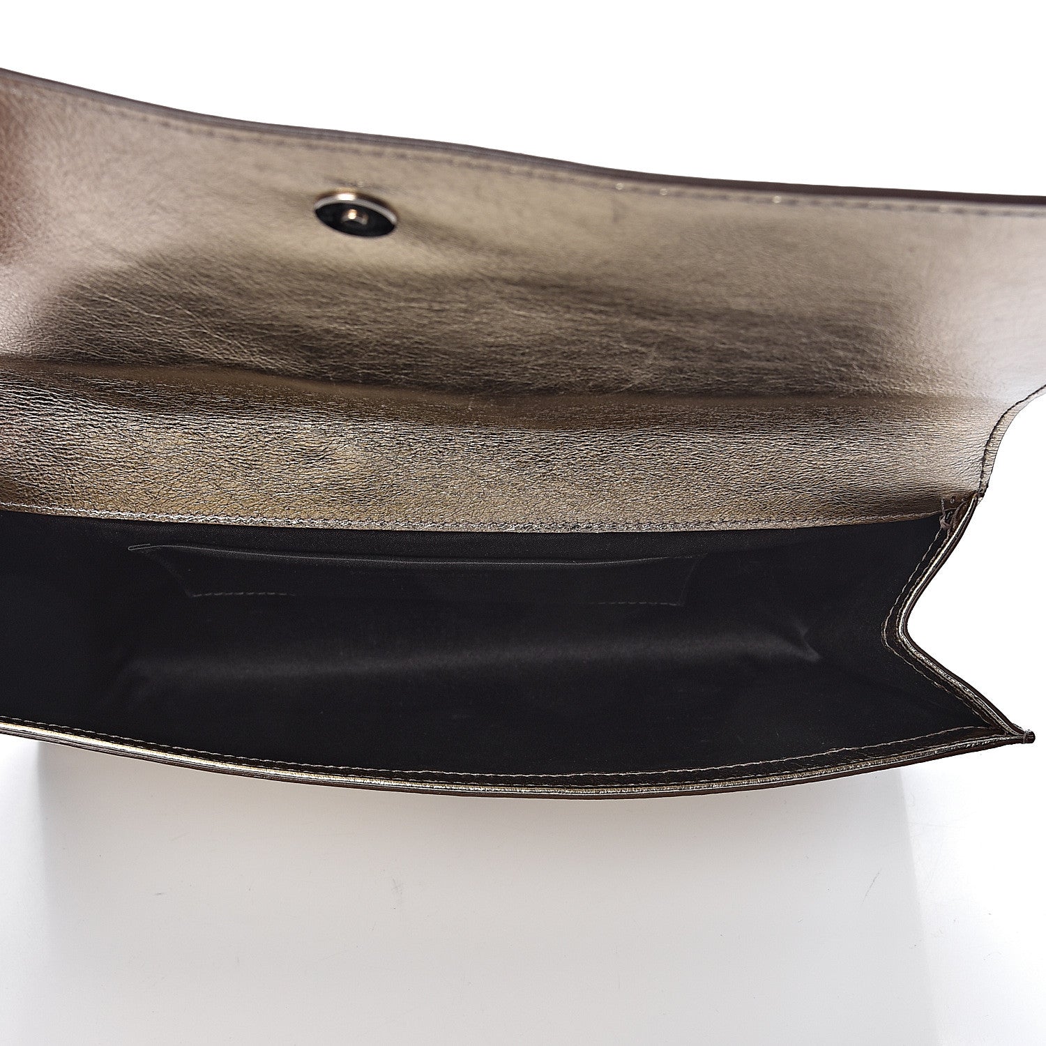 Saint Laurent Metallic Calfskin Monogram Large Belle De Jour Clutch Gold 5 of 12