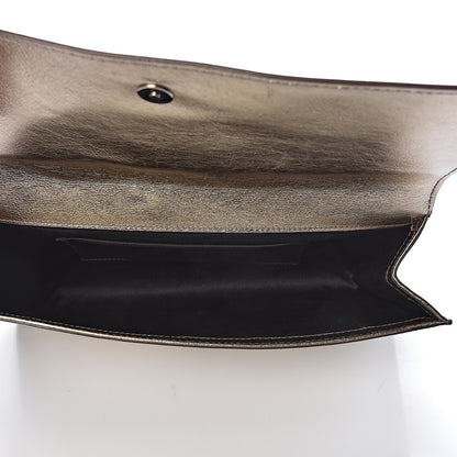 Saint Laurent Metallic Calfskin Monogram Large Belle De Jour Clutch Gold 5 of 12