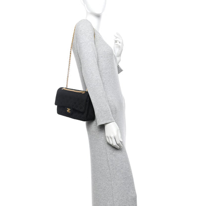 Chanel Jersey Quilted Medium Double Flap Black 2 of 13