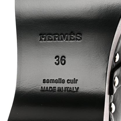 Hermes Calfskin Carlotta Mules 36 Black 8 of 10