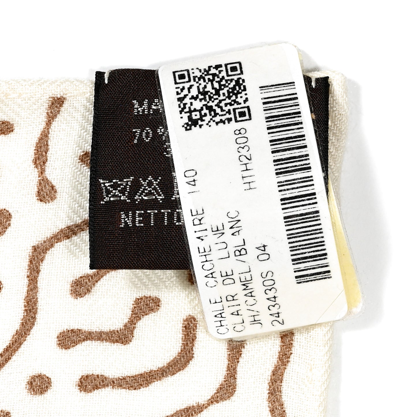 Silk Cashmere Clair De Lune Shawl 140 Camel White
