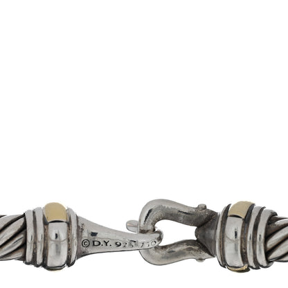 David Yurman Sterling Silver 18K Yellow Gold 4mm Cable Classic Buckle Bracelet 3 of 3