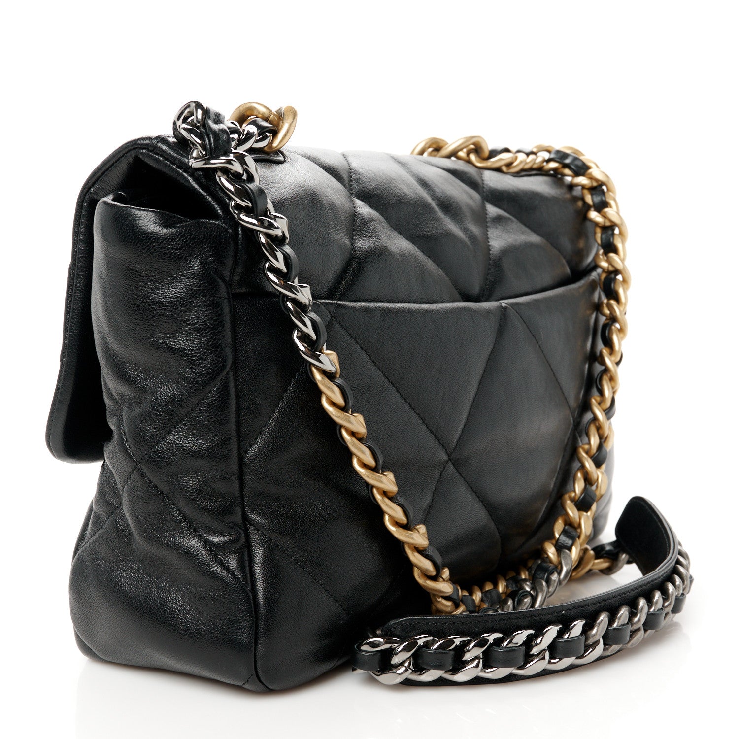 Chanel Lambskin Quilted Large Chanel 19 Flap Black 3 of 10