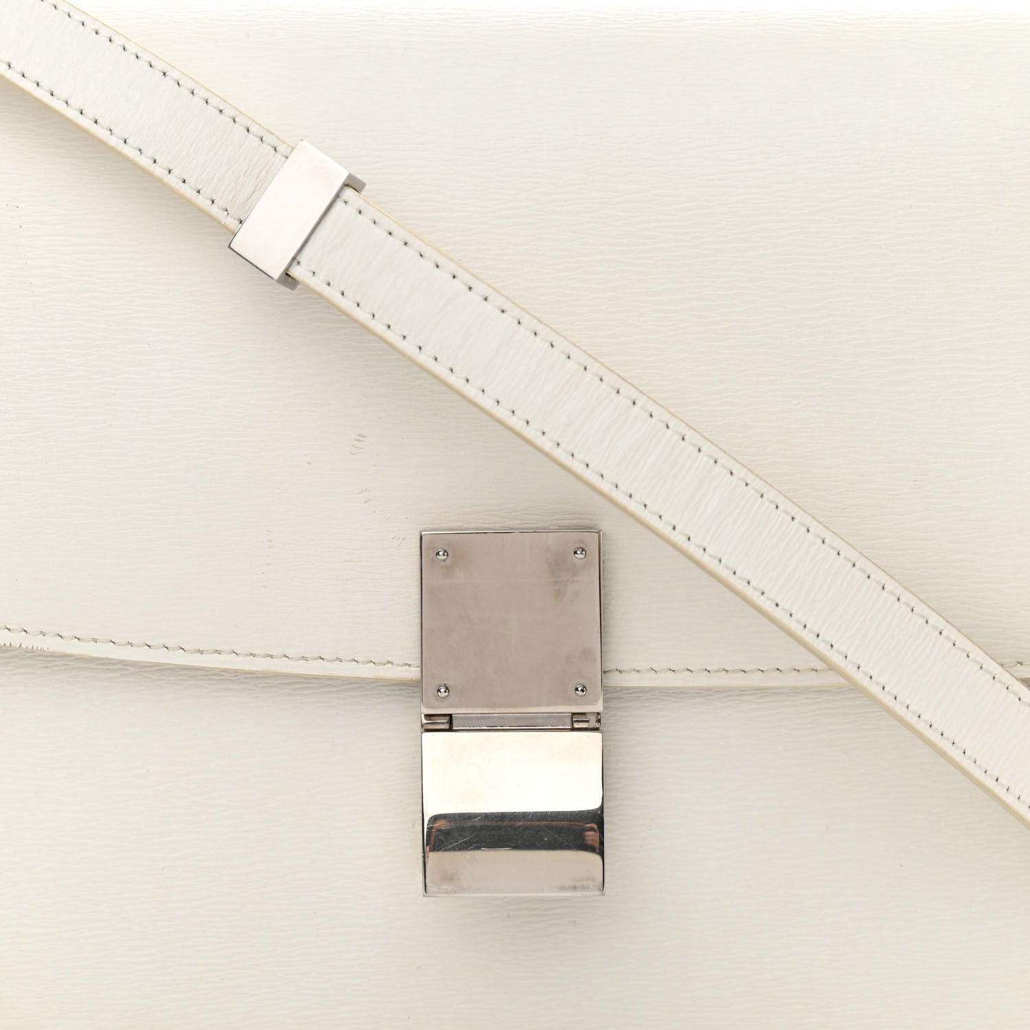 Celine Liege Calfskin Medium Classic Box Flap Bag White 8 of 14