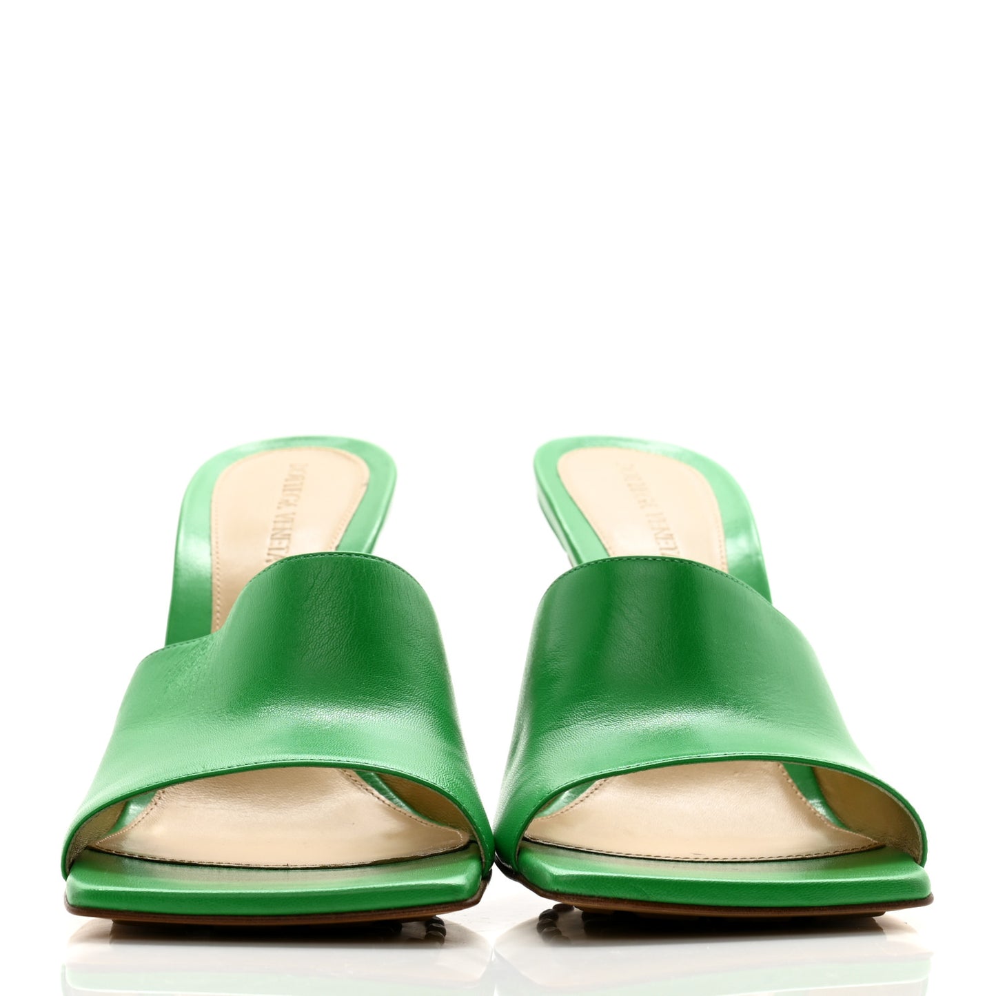 Lambskin Stretch Mule Sandals 41 Grass