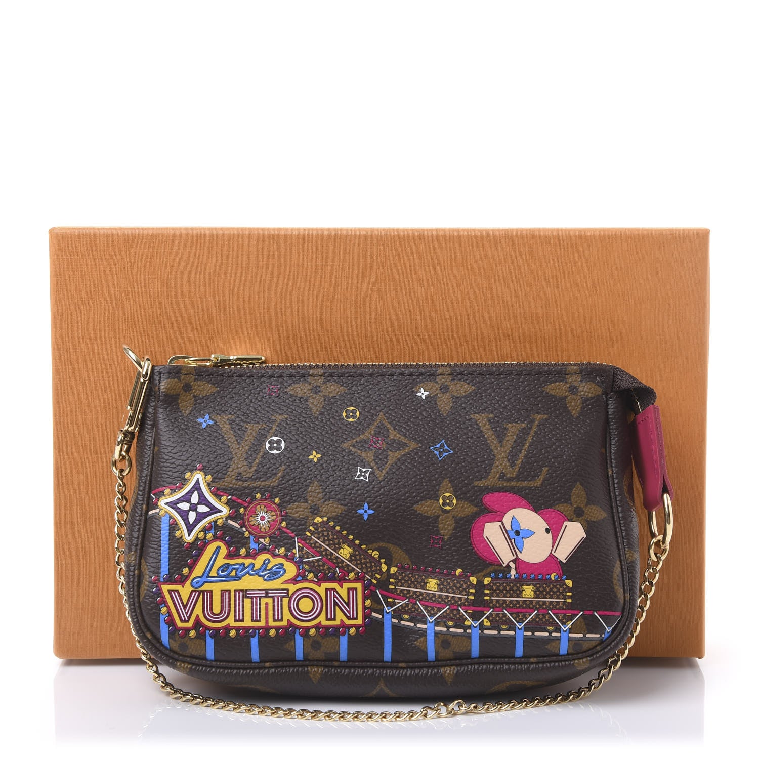 Louis Vuitton Monogram 2020 Christmas Animation Roller Coaster Mini Pochette Accessories Pivoine 11 of 11
