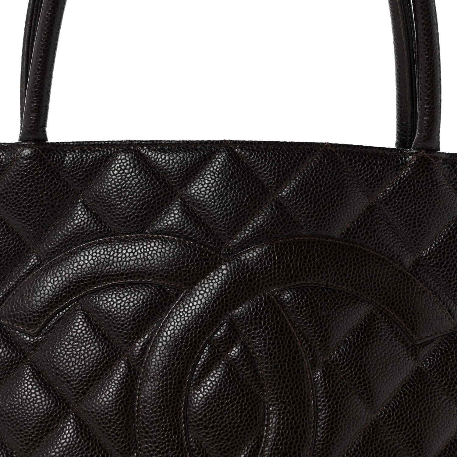 Chanel Caviar Quilted Medallion Tote Dark Brown 8 of 13