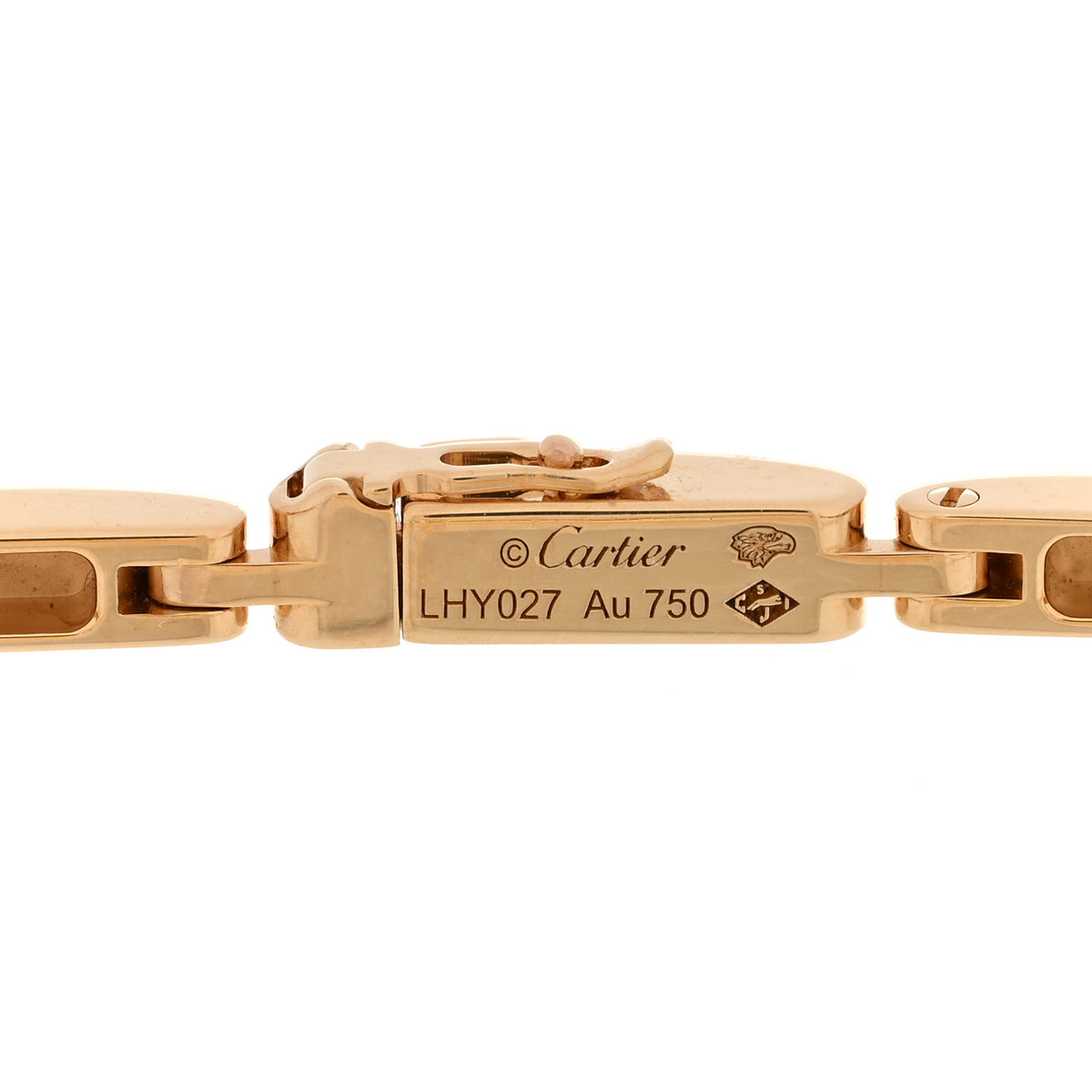 18K Yellow Gold Diamond Tsavorite Black Lacquer .26ctw Panthere De Cartier Chain Bracelet