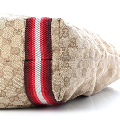 Gucci GG Monogram Medium Web Handle Vertical Tote Red 9 of 9
