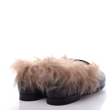 Gucci Malaga Kid Fur Womens Jordaan Loafers 39 Black Natural 4 of 10