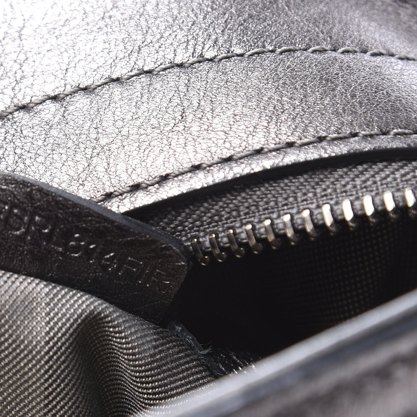 Metallic Calfskin Shoulder Bag Anthracite