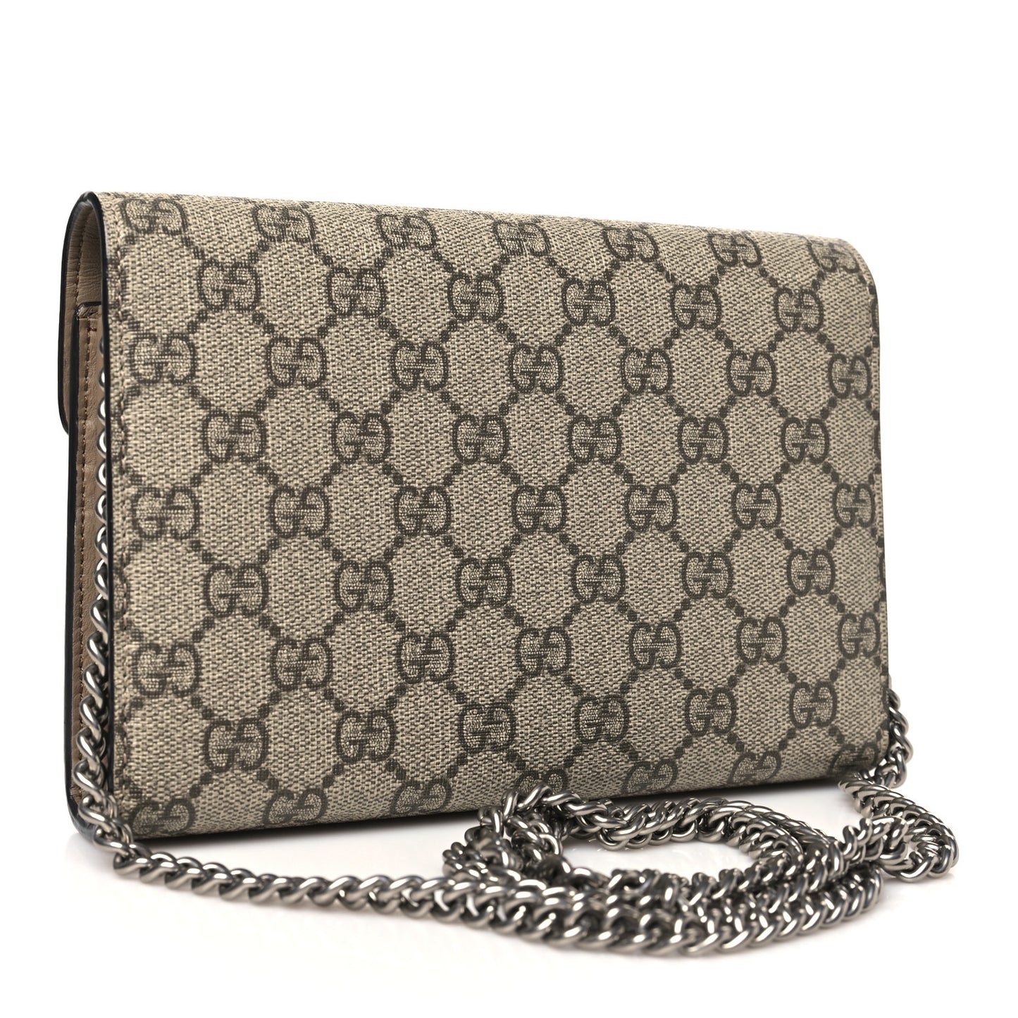 GG Supreme Monogram Mini Dionysus Chain Wallet Beige Taupe