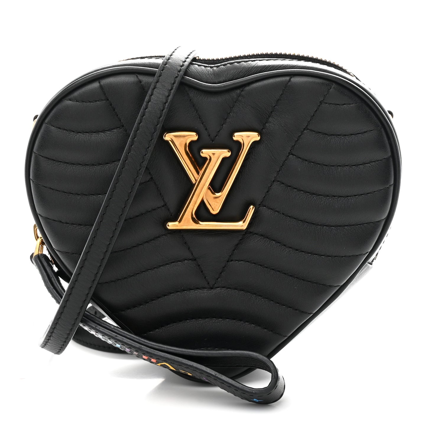 Calfskin New Wave Heart Bag Black