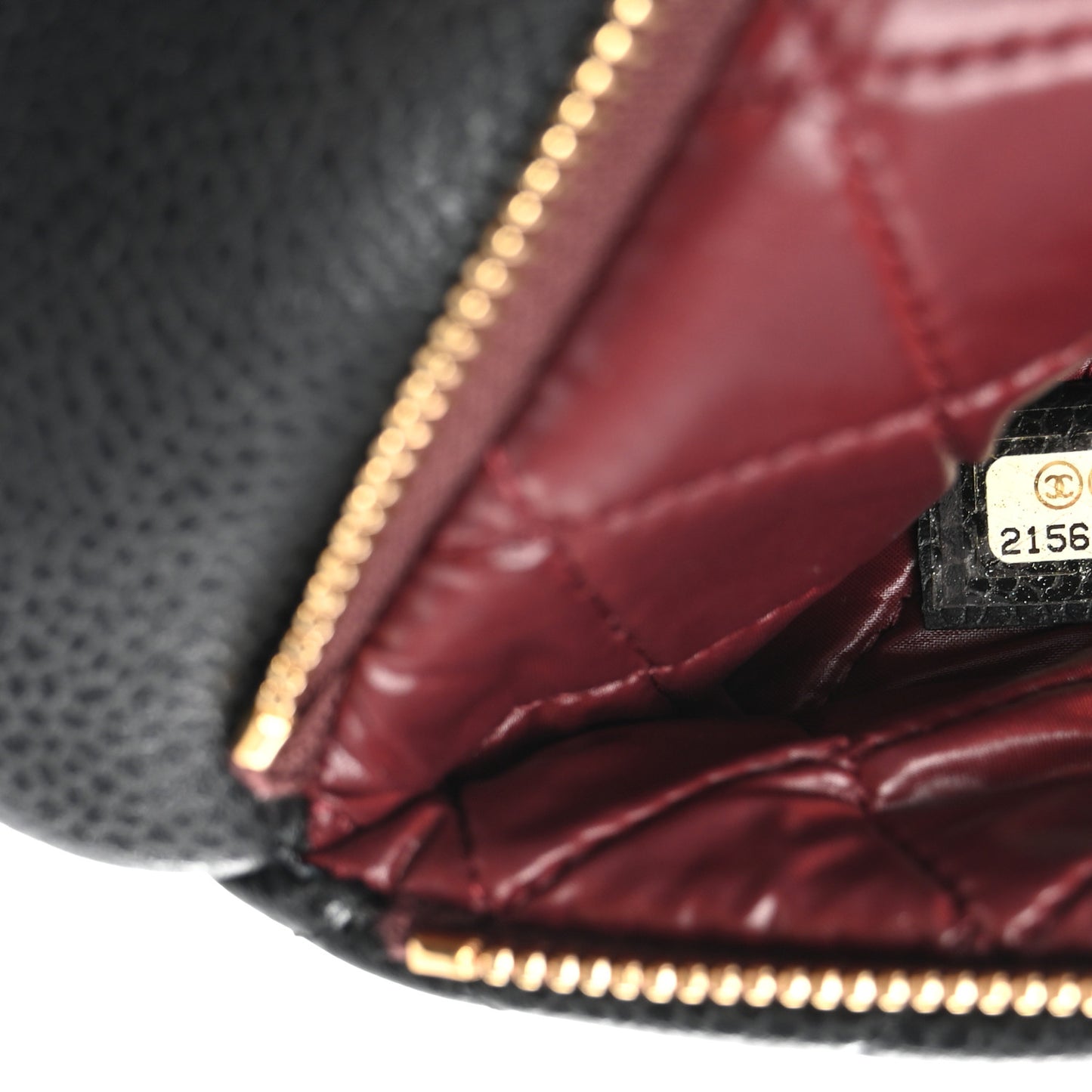 Caviar Quilted CC Beauty Clutch Black