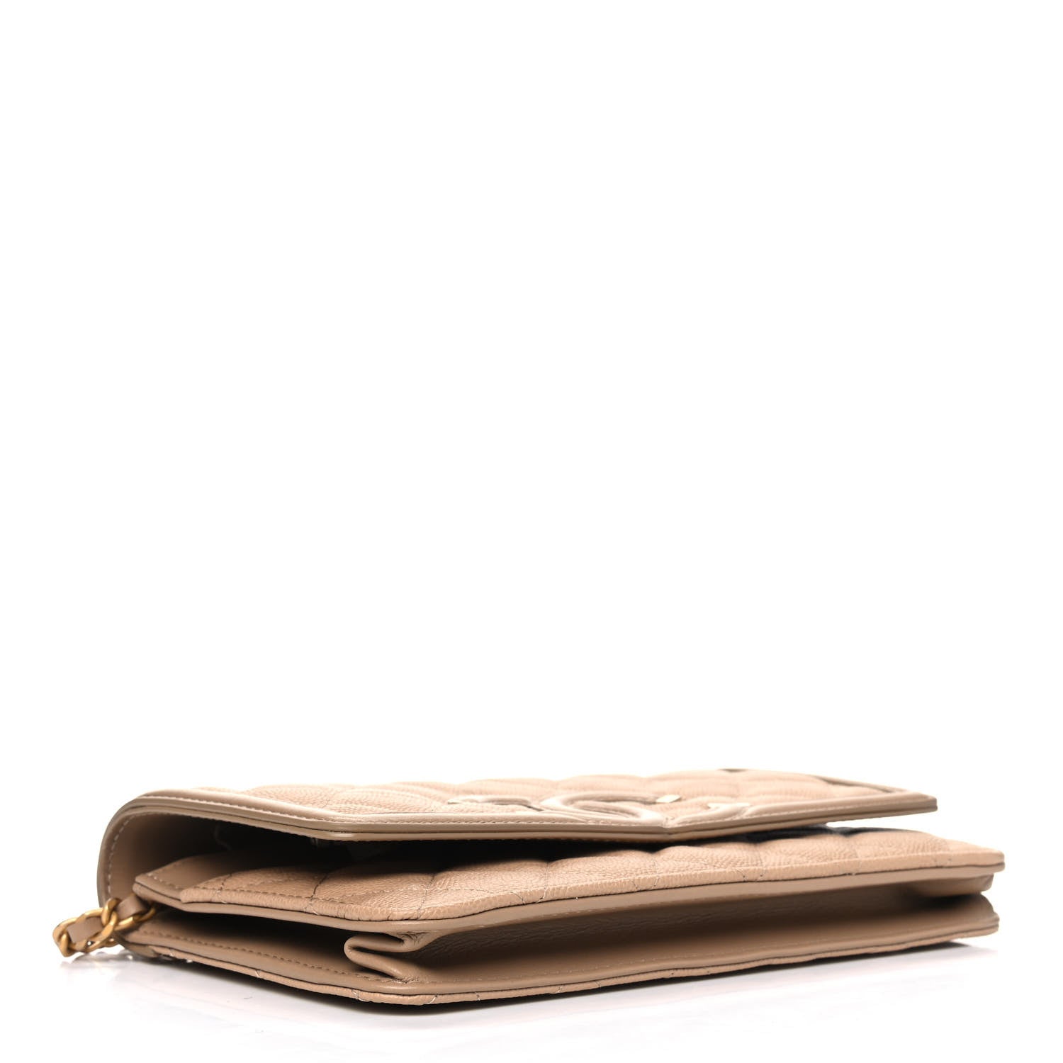 Chanel Caviar Quilted CC Filigree Wallet On Chain WOC Beige 3 of 5