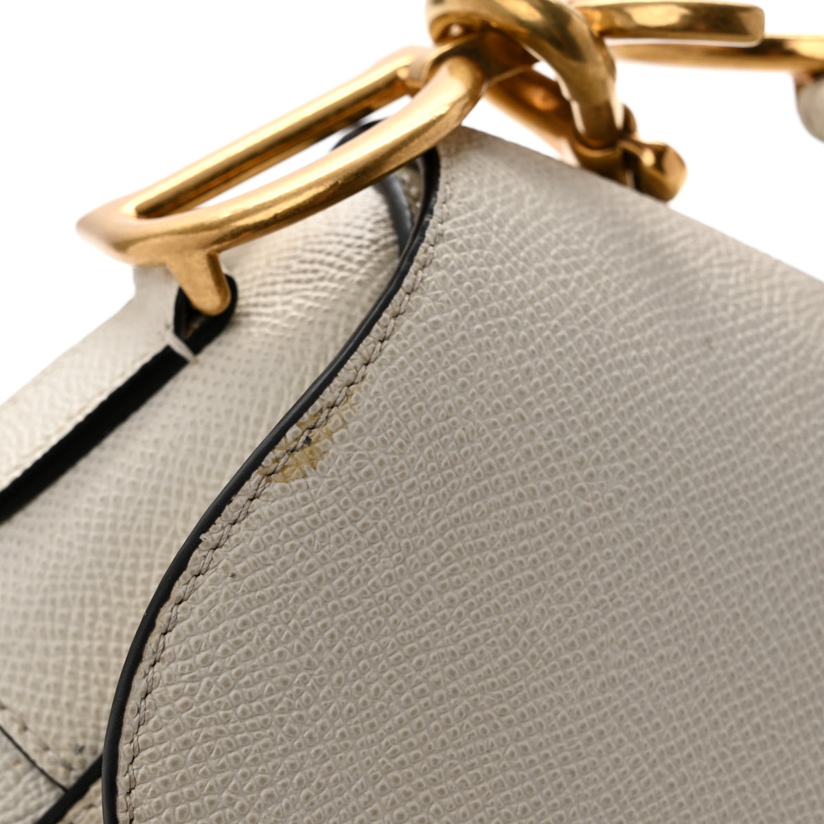 Christian Dior Grained Calfskin Saddle Bag With Strap Latte 20 of 29