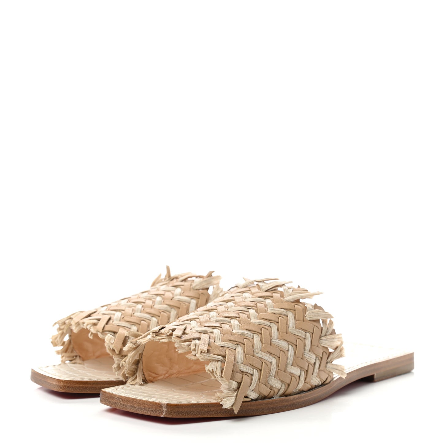 Raffia Soudana Sandal Flats 36.5 Beige