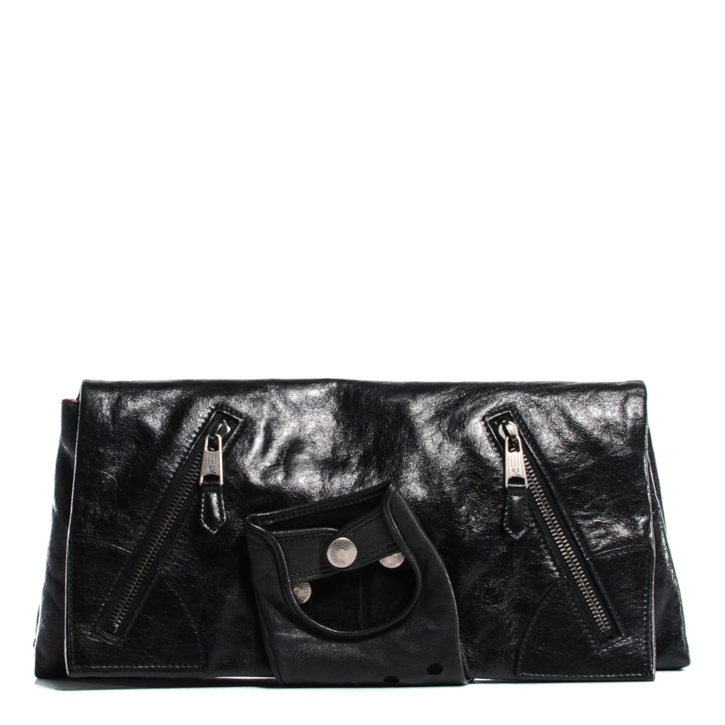 Calfskin Faithful Glove Clutch Black