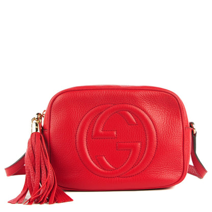Gucci Pebbled Calfskin Small Soho Disco Bag Tabasco Red 1 of 7