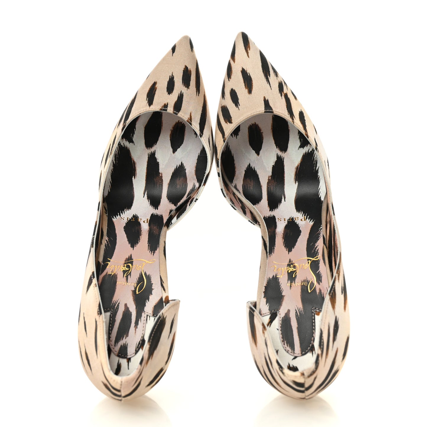 Crepe Satin Leopard Print Gigi Iriza 85 Pumps 37.5 Vintage Rose