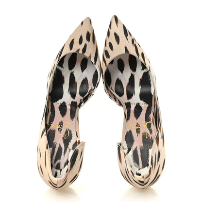 Christian Louboutin Crepe Satin Leopard Print Gigi Iriza 85 Pumps 37.5 Vintage Rose 2 of 11