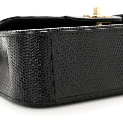 Chanel Lizard Mini Rectangular Flap Black 10 of 19