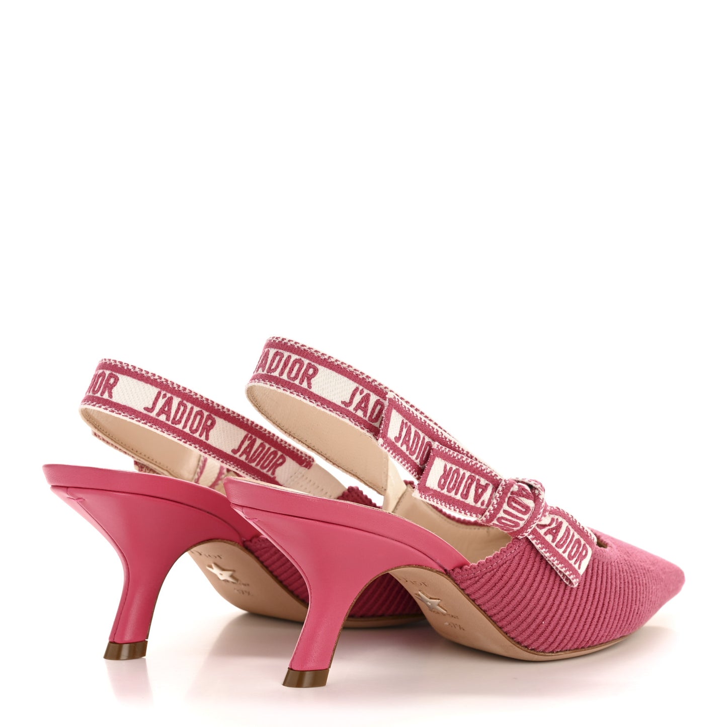 Technical Canvas Ribbon J Adior Slingback 65mm Pumps 37.5 Dusty Pink