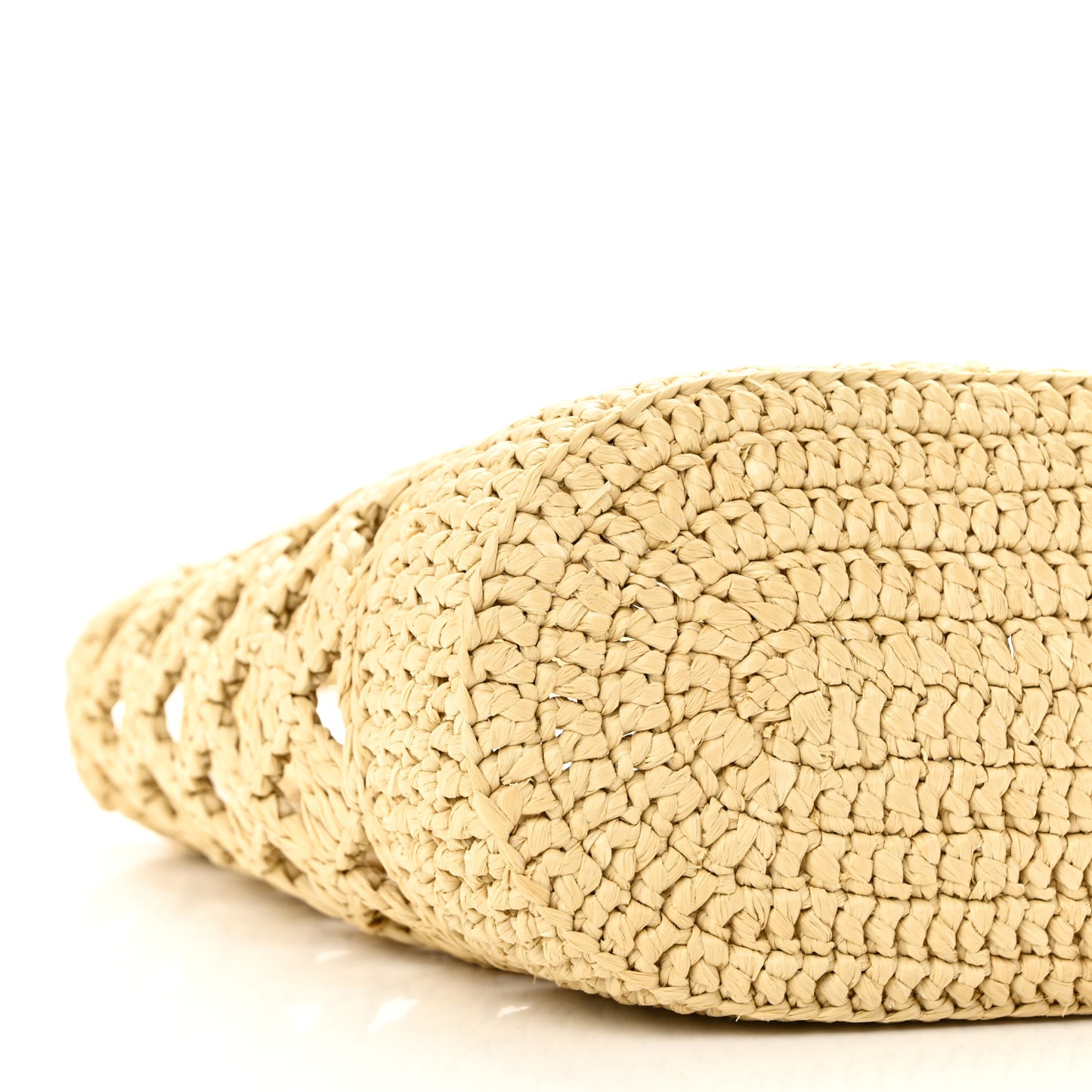 Yarn Raffia Effect Embroidered Mini Logo Tote Naturale