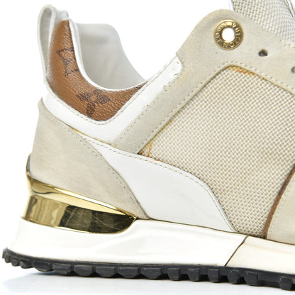 Louis Vuitton Suede Reverse Monogram Run Away Sneakers 37 White 13 of 24
