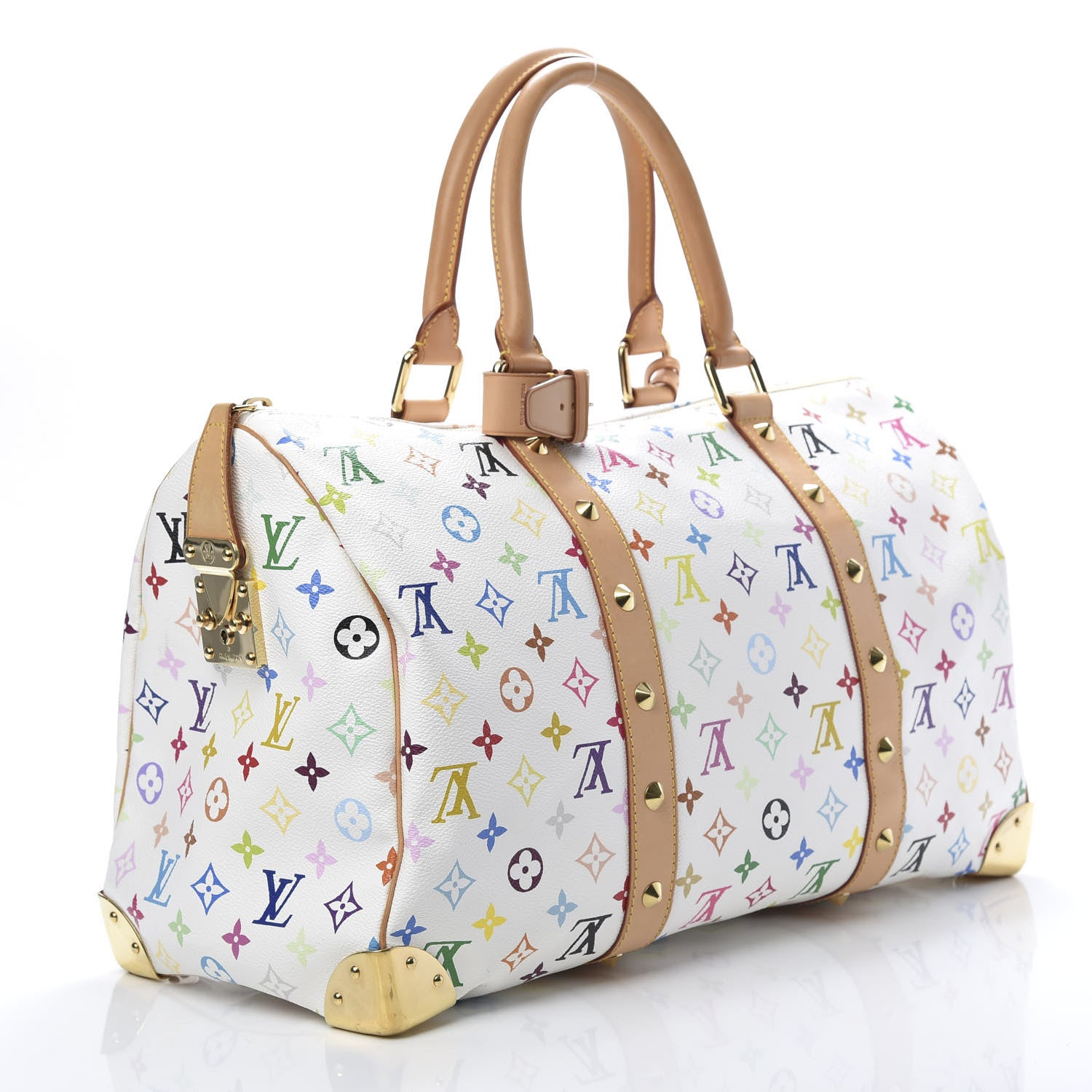 Louis Vuitton Monogram Multicolor Keepall 45 White 2 of 14