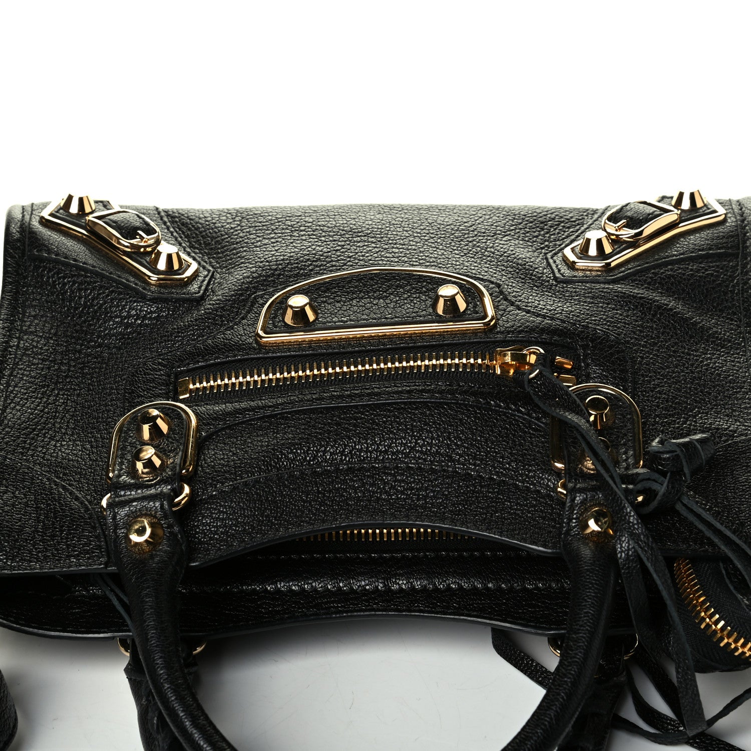 Balenciaga Chevre Gold Metallic Edge Hardware Mini City Black 5 of 6