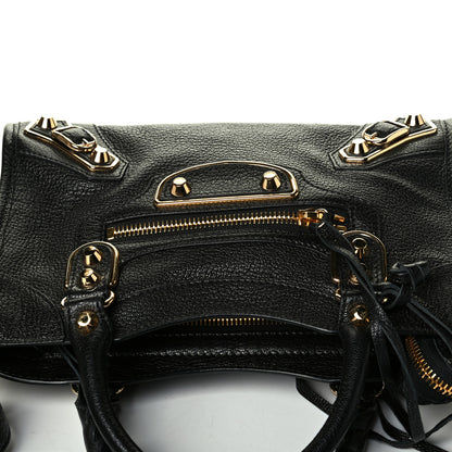 Balenciaga Chevre Gold Metallic Edge Hardware Mini City Black 5 of 6