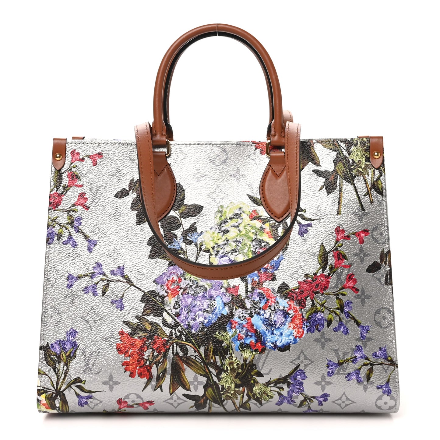 Metallic Monogram LV Garden OnTheGo MM Silver