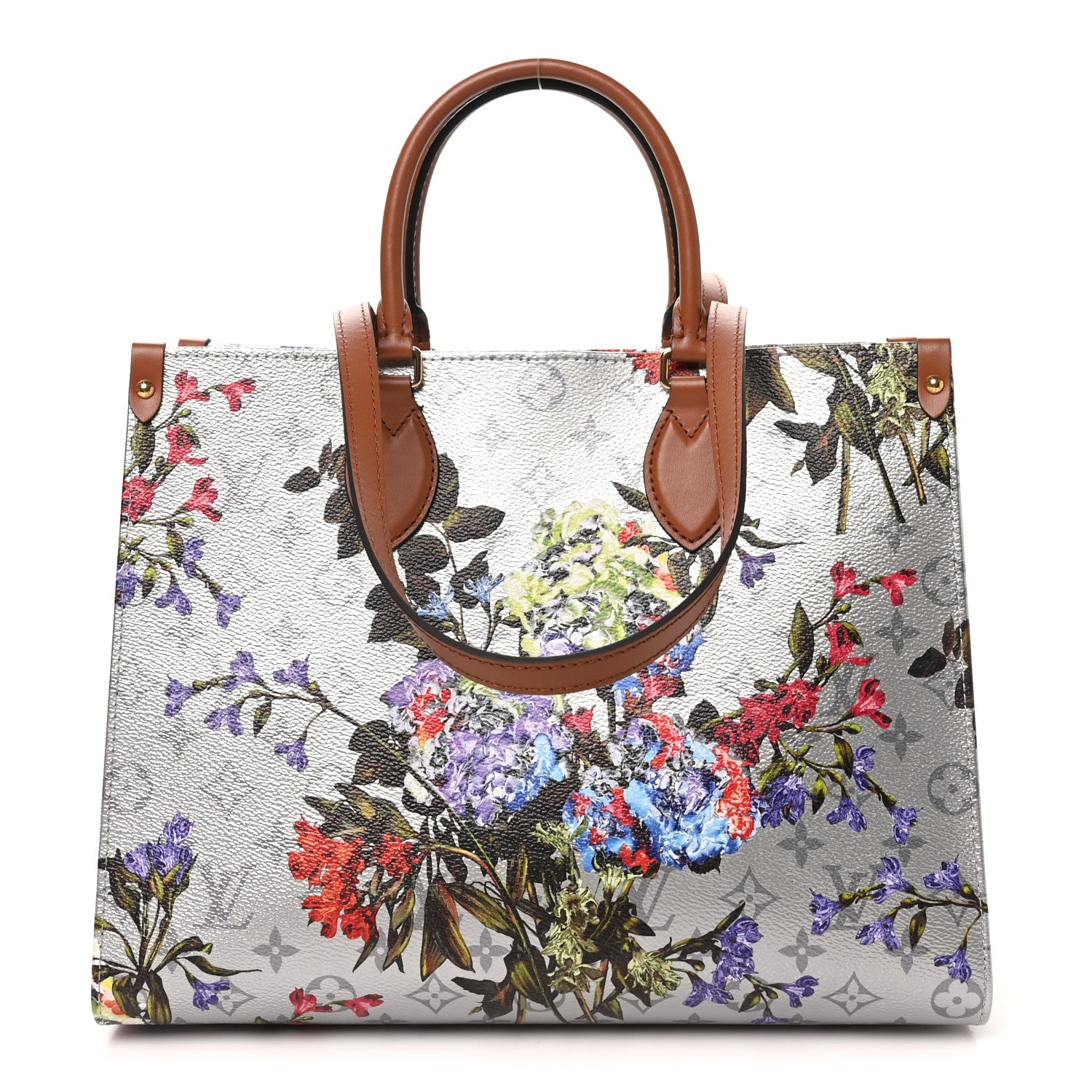 Louis Vuitton Metallic Monogram LV Garden OnTheGo MM Silver 1 of 9