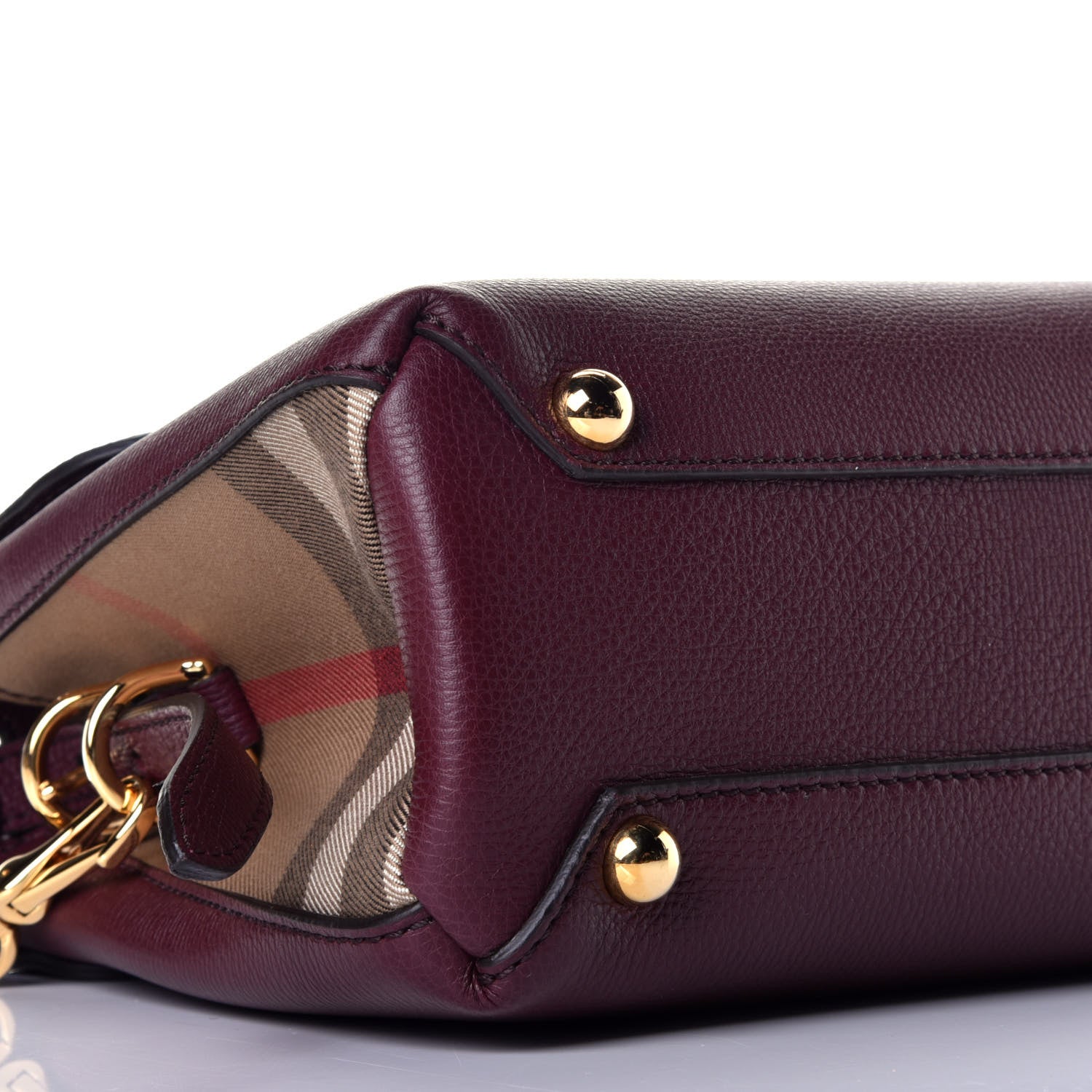 Burberry Derby Calfskin House Check Small Camberley Mahogany Red 8 of 9