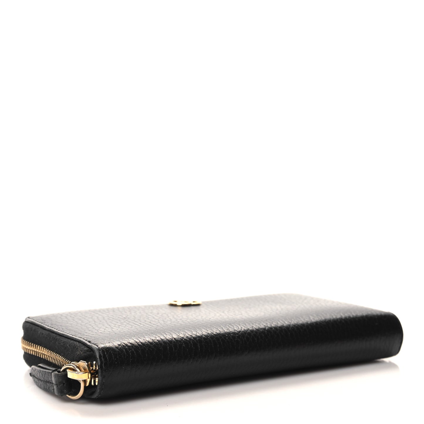 Dollar Calfskin GG Marmont Zip Around Wallet Black