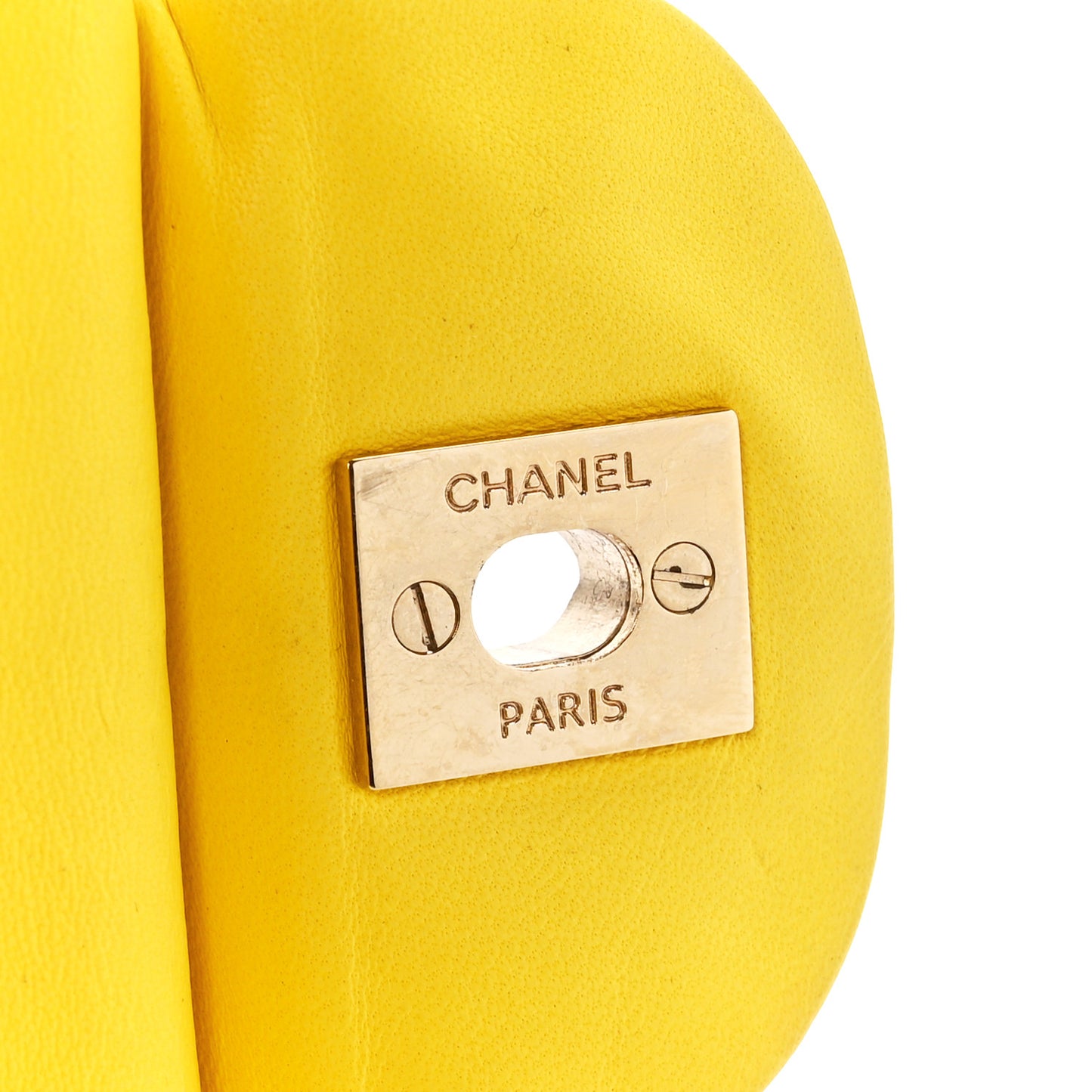 Lambskin Quilted Jumbo Double Flap Yellow