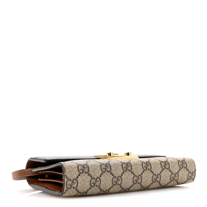 Gucci GG Supreme Monogram Calfskin Mini Padlock Shoulder Bag Beige Black Cuir 4 of 15