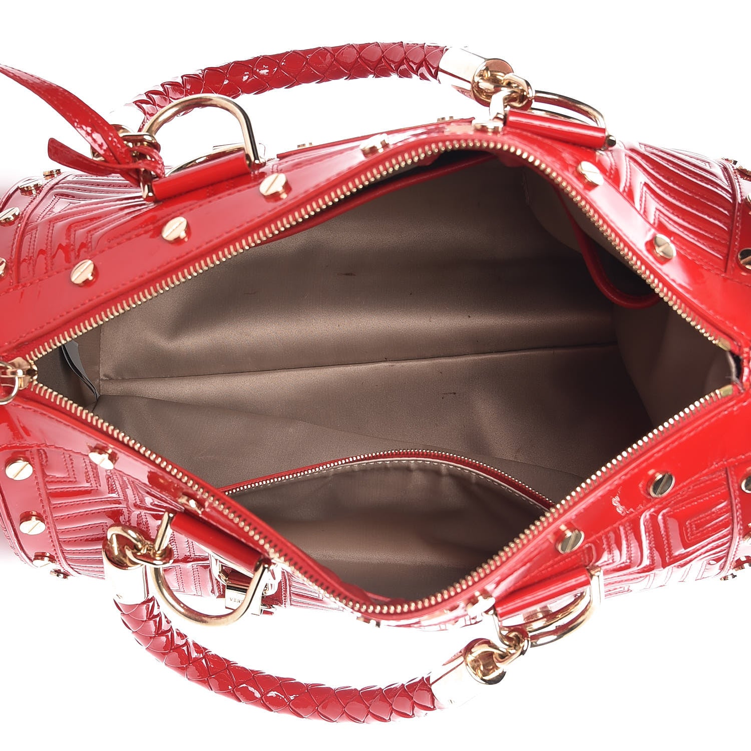 Versace Patent Couture Snap Out Of It Bag Red 5 of 13