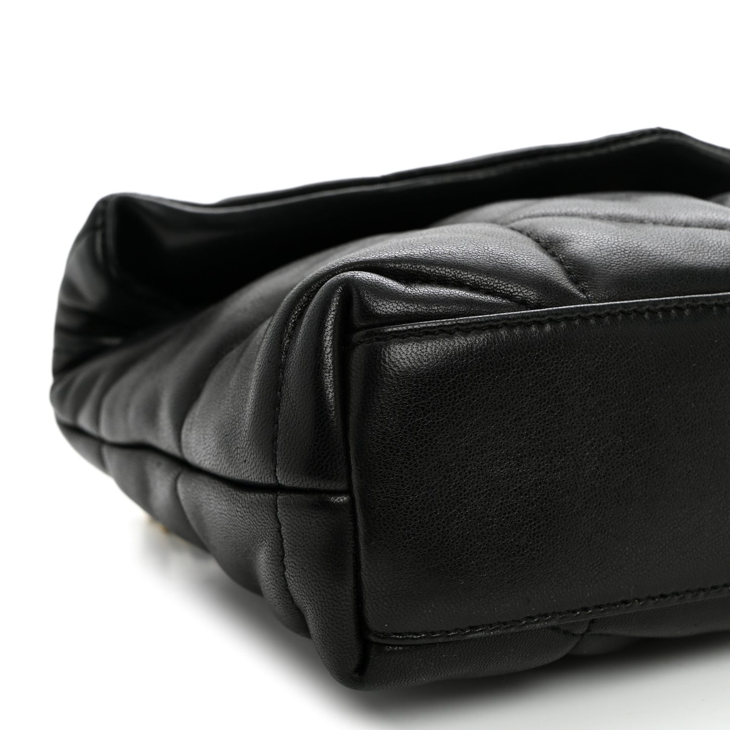 Lambskin Quilted Toy Loulou Puffer Monogram Chain Satchel Black