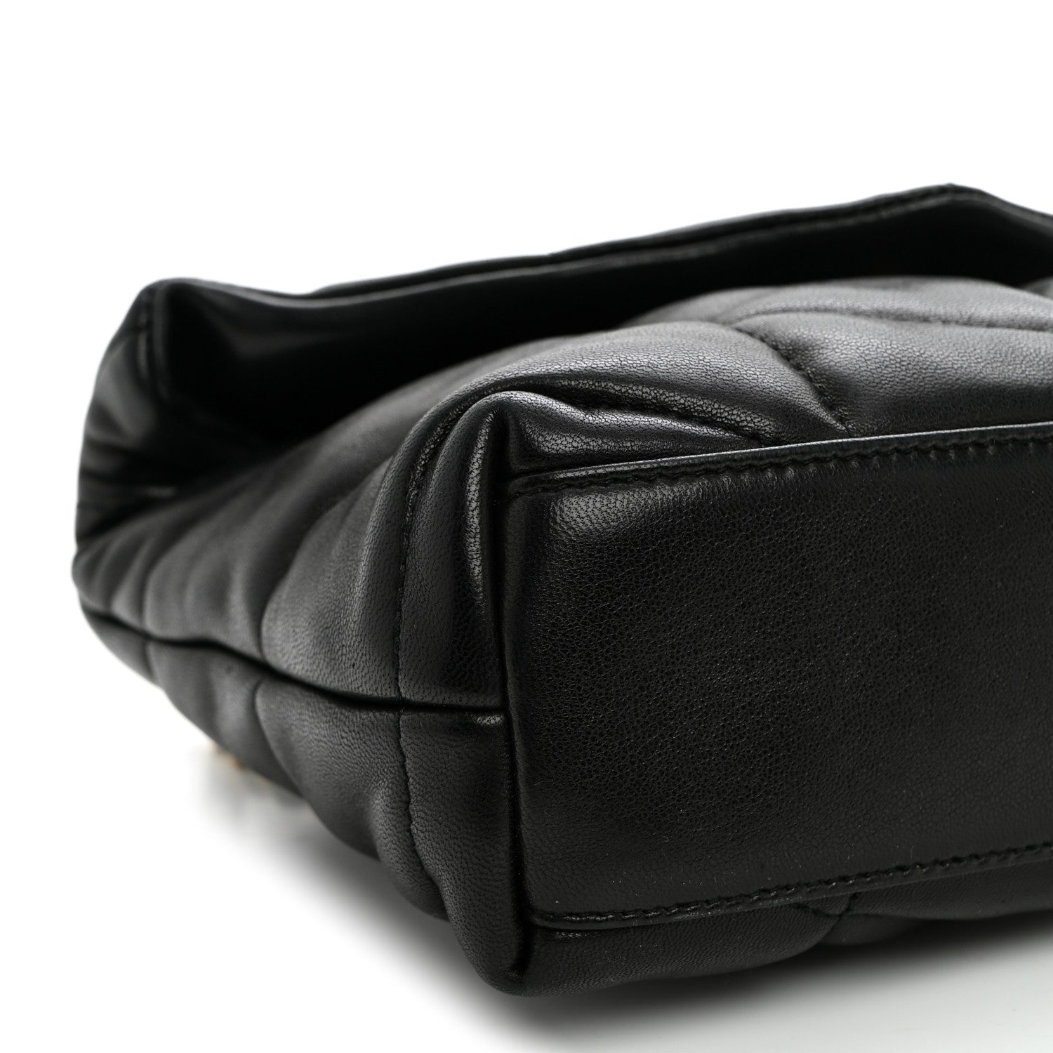 Saint Laurent Lambskin Quilted Toy Loulou Puffer Monogram Chain Satchel Black 8 of 9