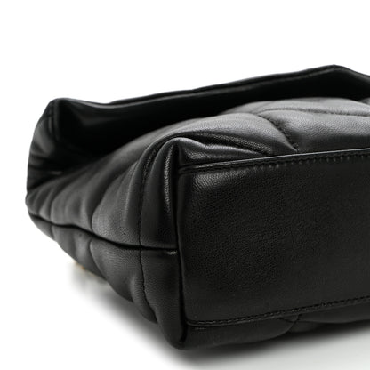 Saint Laurent Lambskin Quilted Toy Loulou Puffer Monogram Chain Satchel Black 8 of 9