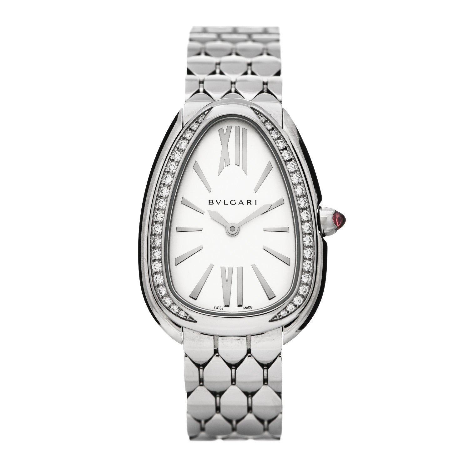 Bulgari Stainless Steel Diamond Bezel 25mm Serpenti Seduttori Quartz Watch 1 of 5