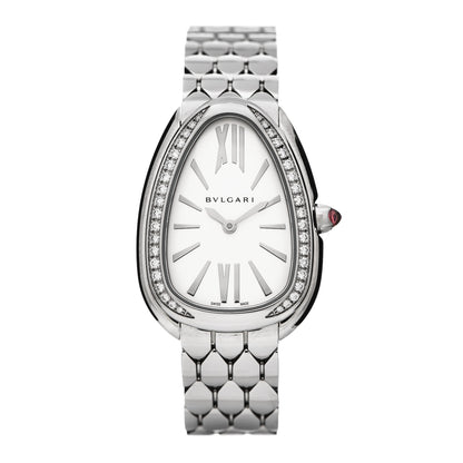 Bulgari Stainless Steel Diamond Bezel 25mm Serpenti Seduttori Quartz Watch 1 of 5