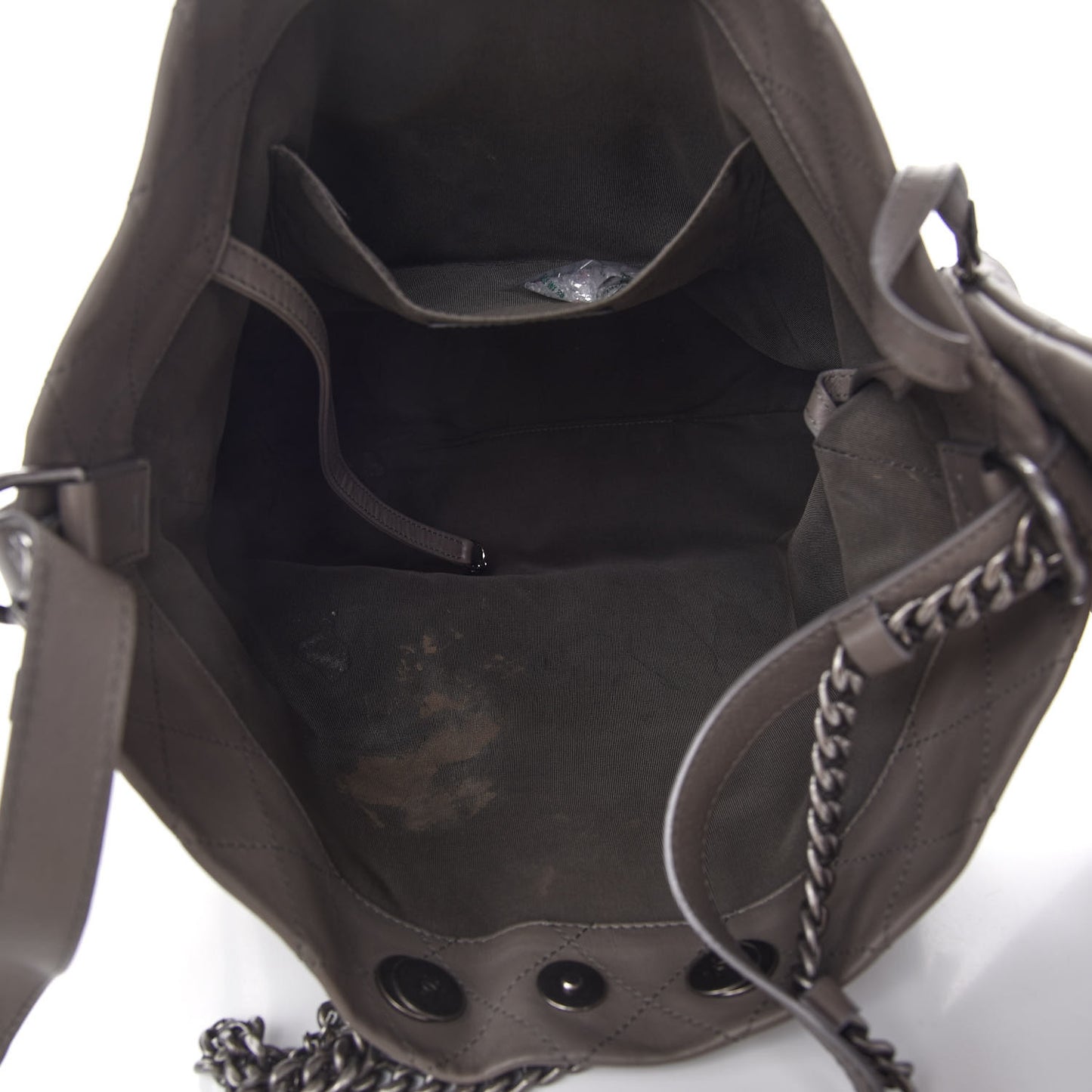 Calfskin Stitched Large Hobo Grey