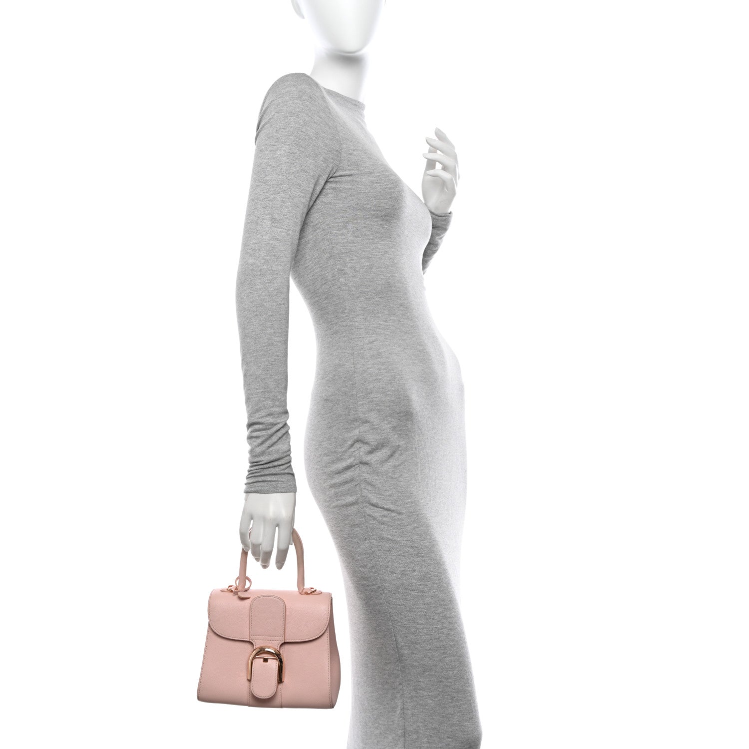 Delvaux Grained Calfskin Mini Brillant Satchel Light Pink 3 of 14