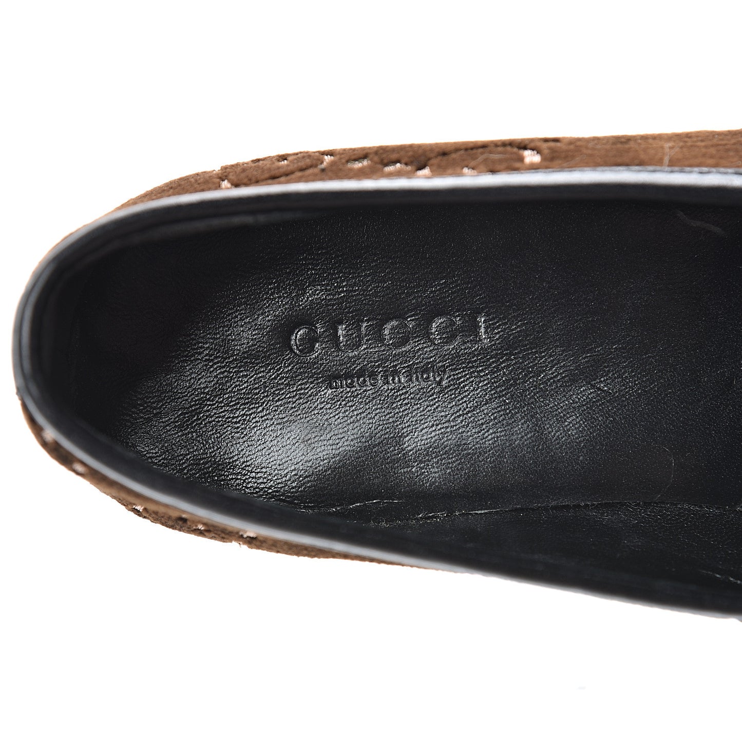Velvet GG Monogram Horsebit Womens Jordaan Loafers 35.5 Brown Black